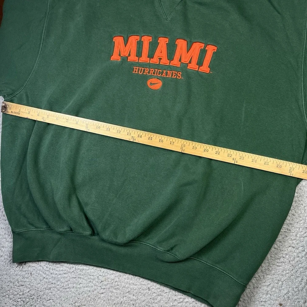 Vintage Nike Miami Hurricanes Center Swoosh Embroidered Faded Sweatshirt Sweater